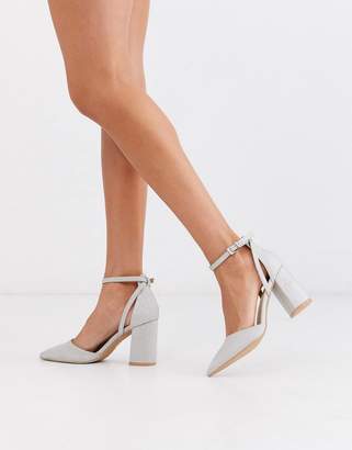 Be Mine Bridal Katy heeled shoes in silver shimmer Be Mine Bridal Katy heeled shoes in silver shimmer