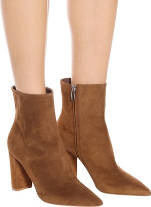 Gianvito Rossi Piper 85 suede ankle boots - ShopStyle