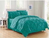 Thumbnail for your product : Elegant Comfort Silky Soft Pintuck Bed-in-a-Bag 8-Piece Comforter Set --HypoAllergenic - King Burgundy