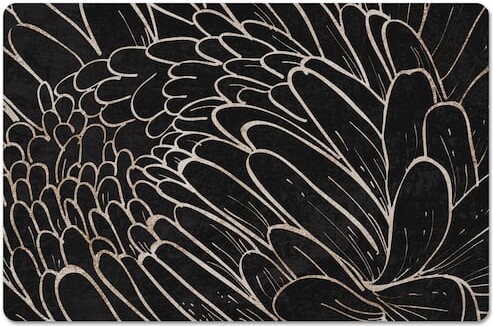 18" x 27" Black & White Floral Etching Floor Mat By Designs Direct