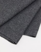 Thumbnail for your product : ASOS DESIGN oversized wool-mix scarf with tassels in grey