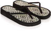 Thumbnail for your product : Monsoon Monochrome Wedge Seagrass Flip Flops