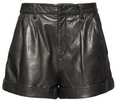 Thumbnail for your product : Etoile Isabel Marant Fabot Pleated Leather Shorts - Black