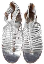 Thumbnail for your product : Aquazzura Leather Metallic Sandals