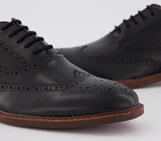 Office Mean Brogue Shoes Black Leather