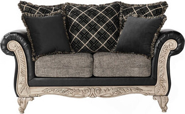 Latitude Run San Marino 2-Tone Fabric Wooden Frame Loveseat