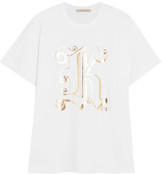 Thumbnail for your product : Christopher Kane Metallic Printed Cotton-jersey T-shirt - White