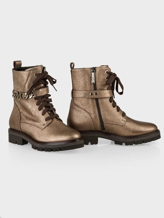 Bronze Metallic Leather Boots | ShopStyle