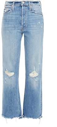 Mother Distressed High-rise Flared Jeans