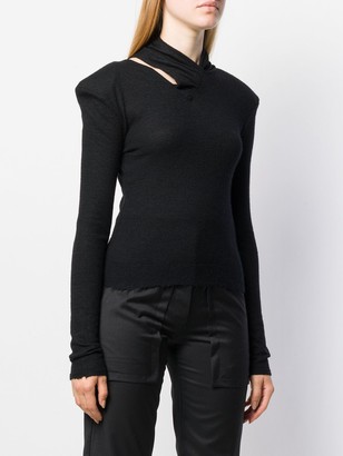 Unravel Project Padded Shoulders Knitted Jumper