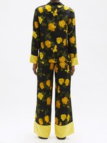Thumbnail for your product : Richard Quinn Floral-print Silk-satin Pyjamas - Yellow Multi