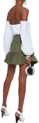 Marissa Webb Josie Lace-up Cotton-blend Canvas Mini Skirt