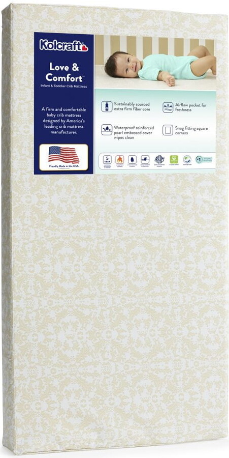 Kolcraft Love & Comfort Sustainable Fiber Crib & Toddler Foam Mattress