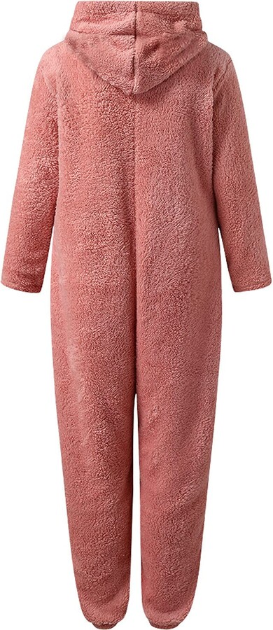 Teddy Bear Fluffy Playsuit AMhomely Women's Bear Costume Hoodie