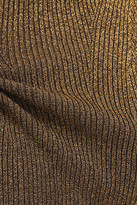 Thumbnail for your product : Sandro Shinny Metallic Ribbed-knit Turtleneck Top