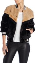 Thumbnail for your product : Free People Faux Fur Bomber Jacket With Mixed Fur Pannel