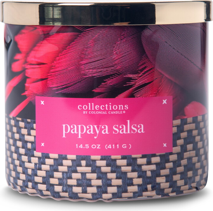 Colonial Candle Papaya Salsa 14.5oz 3 Wick Candle, Multicolor