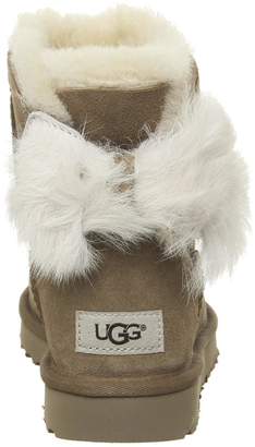 UGG Fluff Bow Mini Boots Chestnut