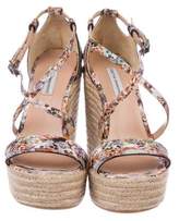 Thumbnail for your product : Tabitha Simmons Floral Satin Wedges