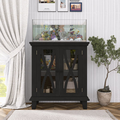 Tucker Murphy Pet Farmhouse Fish Tank Stand With Power Outlets