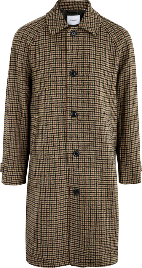 Les Deux Michael Hounds Tooth Wool-blend Coat
