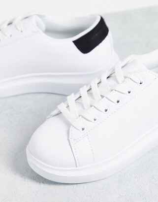 Truffle Collection wide fit flatform sneakers in white
