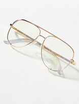 Thumbnail for your product : Quay High Key Mini Blue Light Glasses Gold