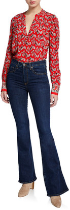 Veronica Beard Jeans Beverly High-Rise Flare Jeans - Extended Sizing