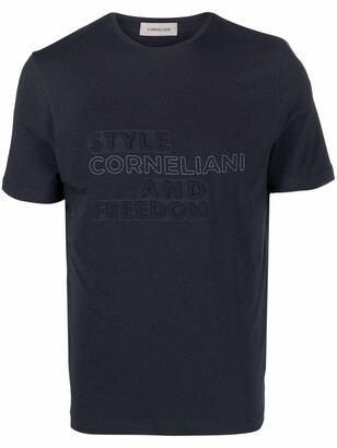 Corneliani slogan-embossed logo T-shirt