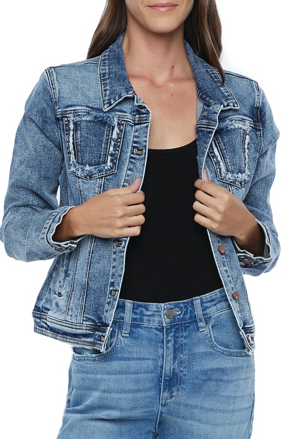 colbey leopard print denim jacket