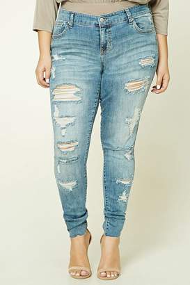 Forever 21 FOREVER 21+ Plus Size Skinny Mid-Rise Jeans