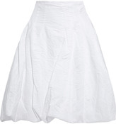 Thumbnail for your product : KHAITE Tanya Gathered Crinkled Cotton-blend Twill Skirt