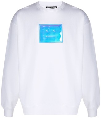 Acne Studios Holographic Face-Patch Sweatshirt