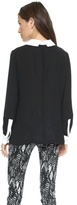 Thumbnail for your product : DKNY Long Sleeve Blouse with Contrast Collar & Cuffs
