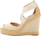 Thumbnail for your product : Tory Burch Kate Linen Espadrille Wedge, Natural Gold