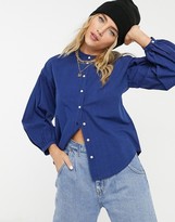 Thumbnail for your product : MiH Jeans Colt collarless cotton shirt in blue