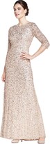 Thumbnail for your product : Adrianna Papell Women's 3/4 Sleeve Beaded Mermaid Gown