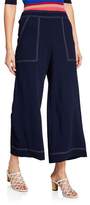 Thumbnail for your product : Trina Turk Just Arrived Mid-Rise Wide-Leg Carmel Crepe Pull-On Pants