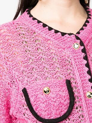 Cormio Ludovica bow-detail crochet cardigan