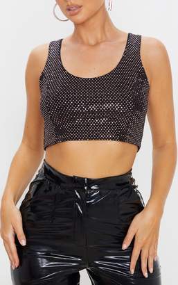 PrettyLittleThing Rose Gold Sequin Crop Top