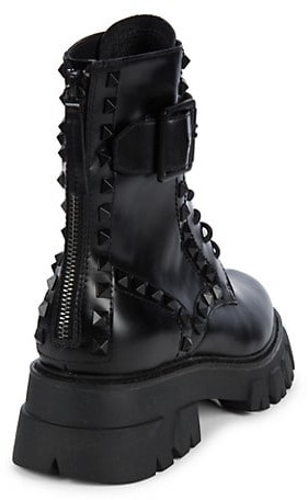 Ash lewis studs leather combat boots Clearance