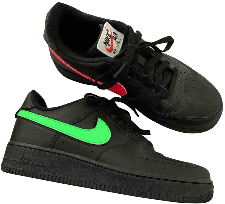 nike black leather trainers