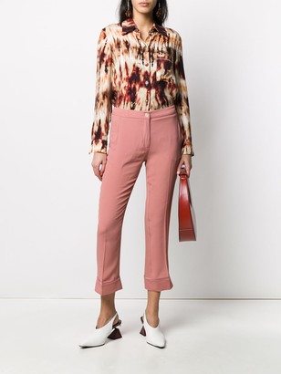 Semi-Couture Cropped Turn-Up Trousers
