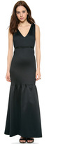 Thumbnail for your product : Halston V Neck Gown with Pintucks