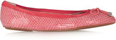 Thumbnail for your product : DKNY Bella snake-effect leather ballet flats
