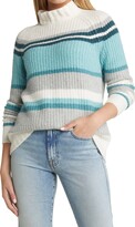 Thumbnail for your product : Caslon Stripe Mock Neck Cotton Blend Sweater