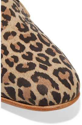 Dieppa Restrepo Dandy Leopard-Print Suede Loafers