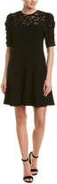 Thumbnail for your product : Rebecca Taylor Lace-Paneled Silk-Trim Shift Dress