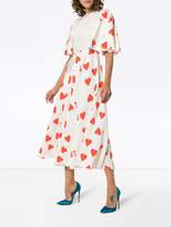 Thumbnail for your product : Vika Gazinskaya Eight of Hearts silk and wool dress