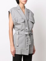 Thumbnail for your product : Fabiana Filippi Denim Wrap Sleeveless Shirt-Jacket